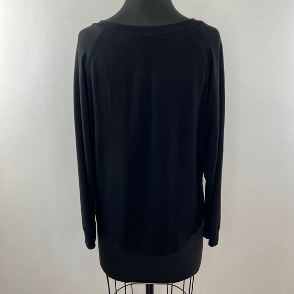 Haute Hippie LOVER Sweatshirt Black Long Sleeve Graphic Print Crewneck Size XS - Picture 7 of 10